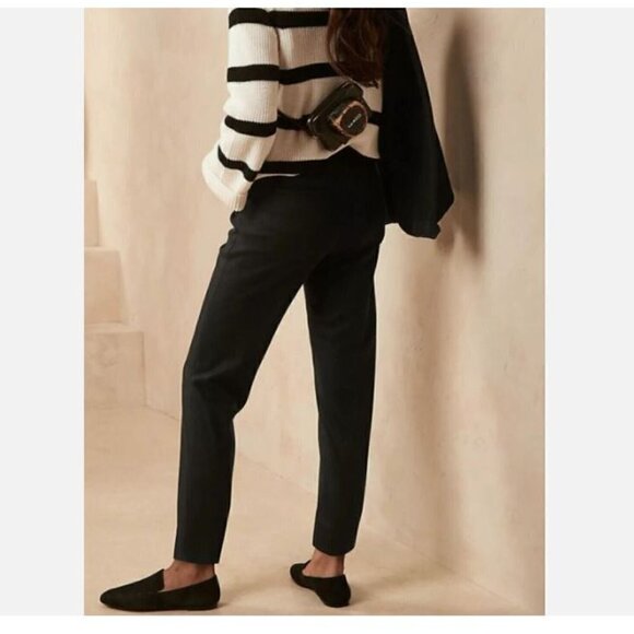 Banana Republic High Rise Tapered Pleated Wool Ankle Pants Black 4 PETITE RT$120 - Picture 3 of 6